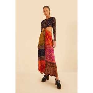 Multicolor Bandana Dream Cut Out Maxi Dress